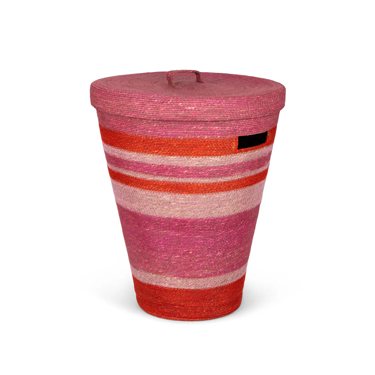 Seagrass Laundry Basket In Guardsman Red & Venetian Pink