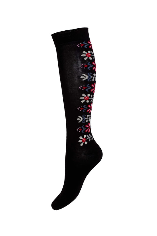 Art Knästrumpa Monica Black - Long Merino Wool Socks