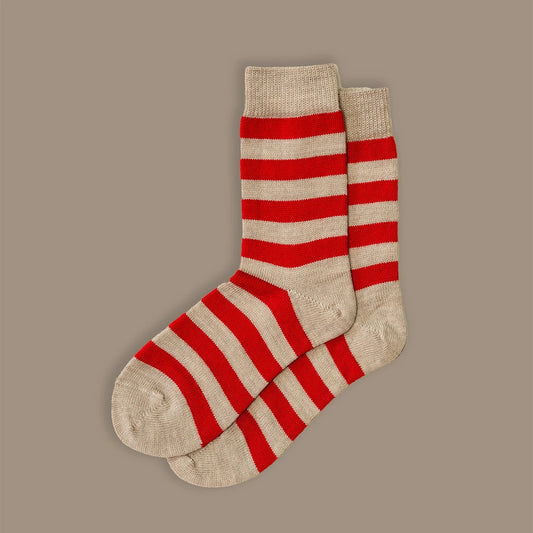 ROVE Red Stripe Patchwork Socks