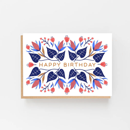 Floral Winter Birthday Card