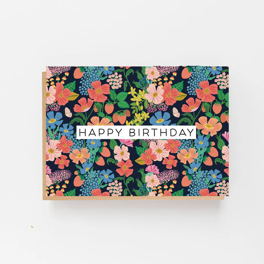 Happy Birthday Black Pattern Card