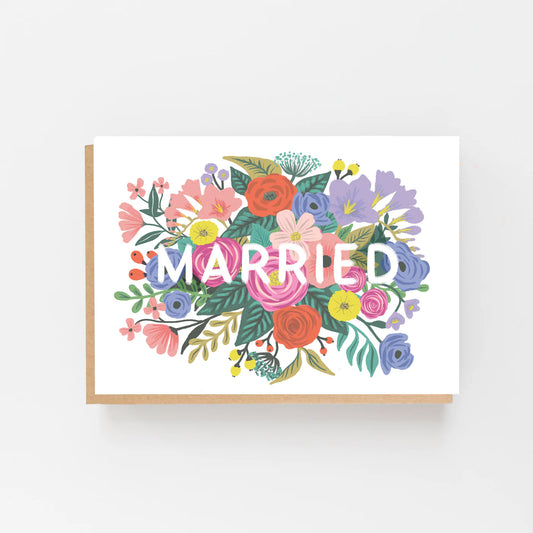 Married Floral Wedding Card