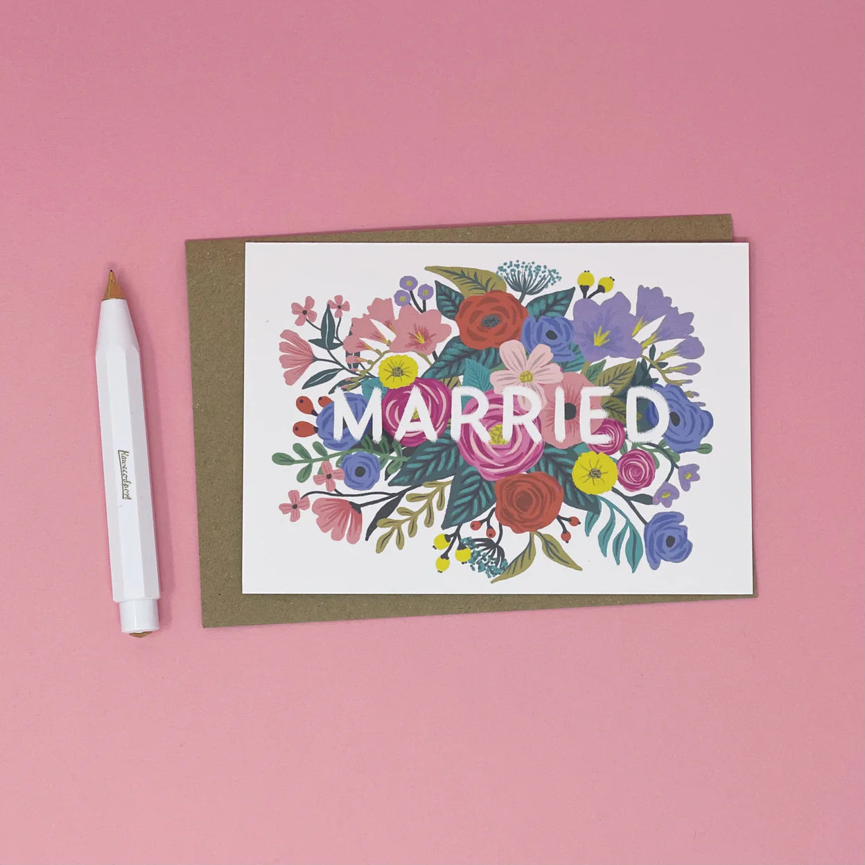 Married Floral Wedding Card
