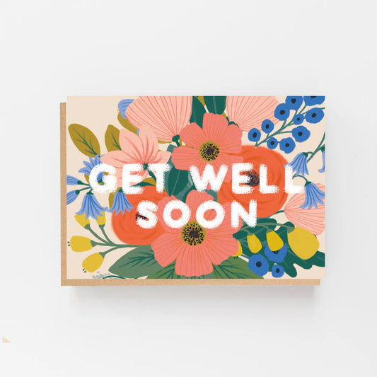 Get Well Soon Colourful Flowers Card