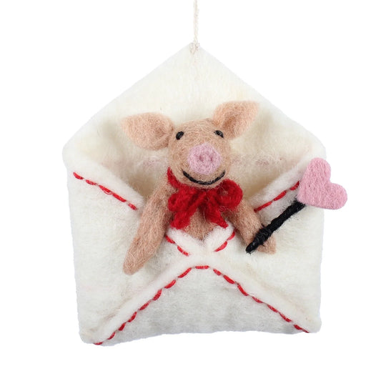 Felt Piglet Love Letter