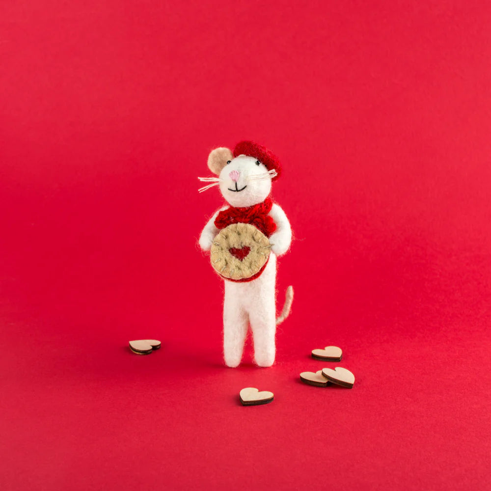 Felt Mouse With Jammy Dodger Biscuit Decoration