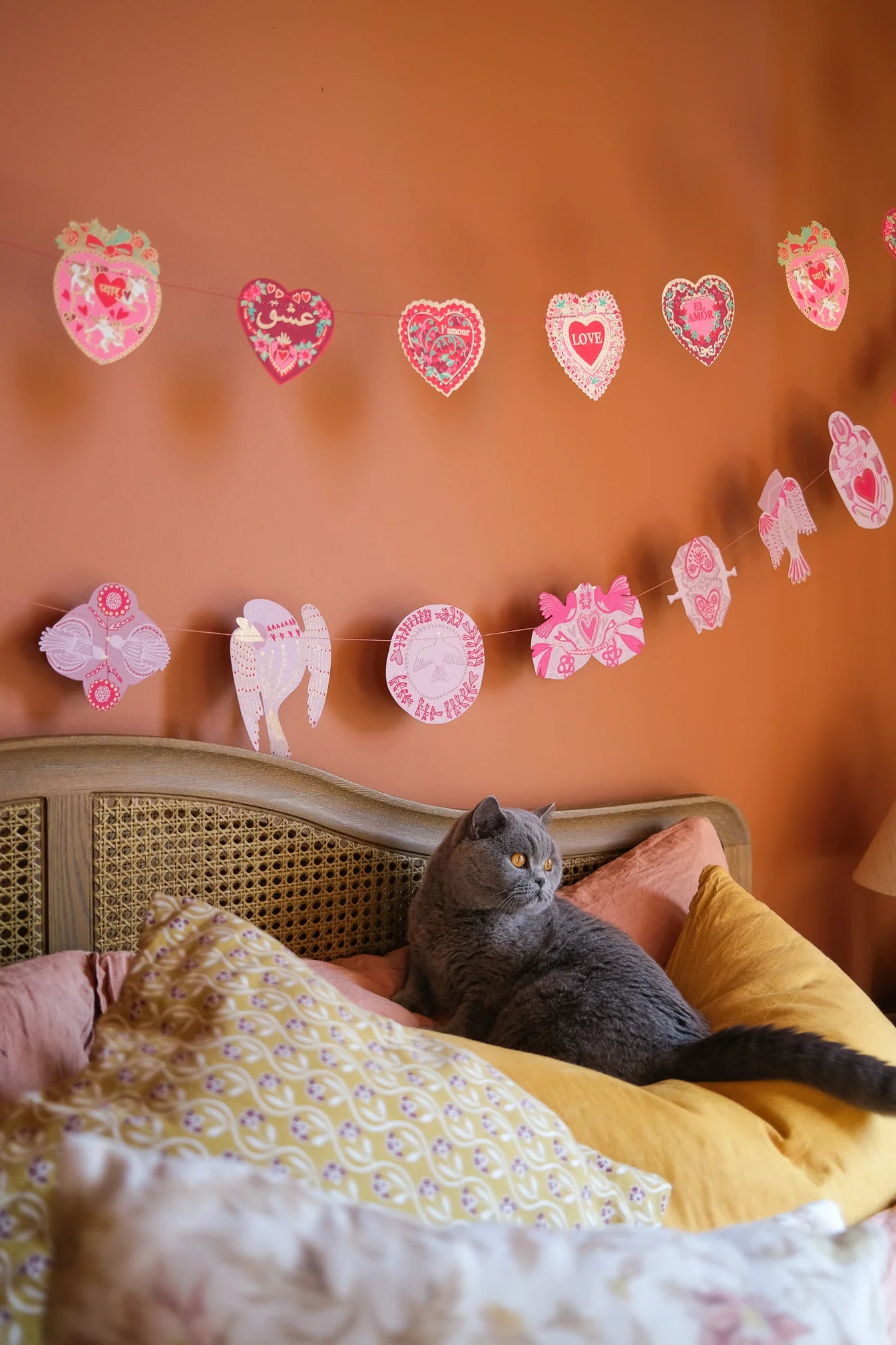 Love Birds Hand Sewn Garland-Recycled