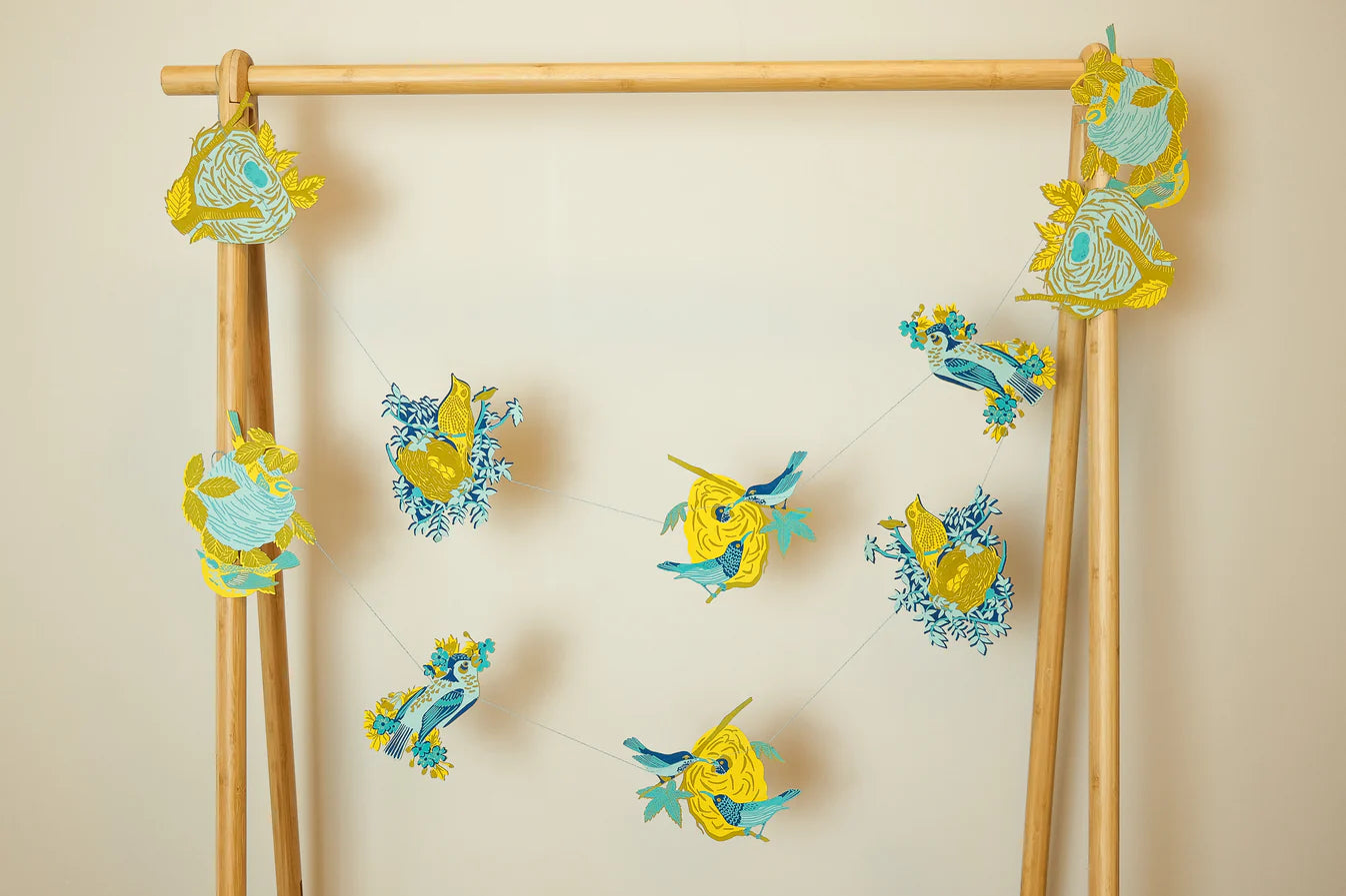 Nests & Birds Hand Sewn Garland-Recycled