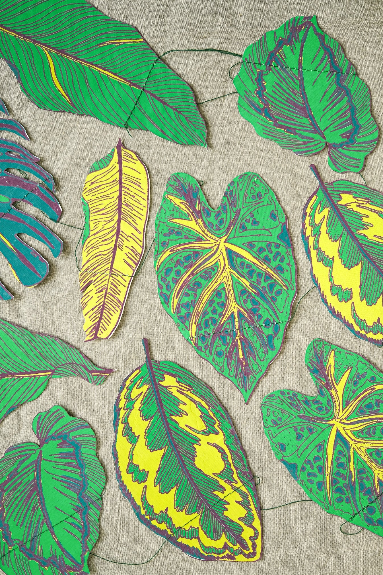 Leaves Hand Sewn Garland-Recycled