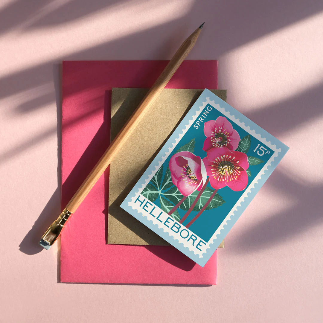 Hellebore Illustrated Mini Greetings Card