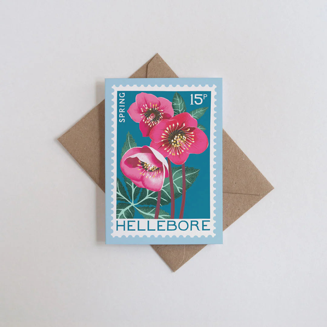Hellebore Illustrated Mini Greetings Card