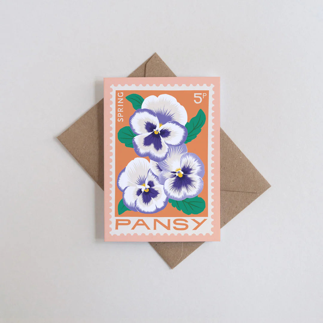 Pansy Illustrated Mini Greetings Card