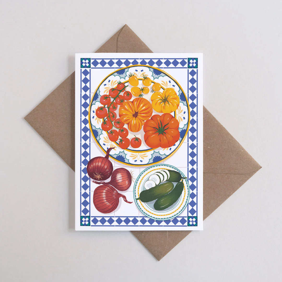 Tablescape Vegetables Greetings Card