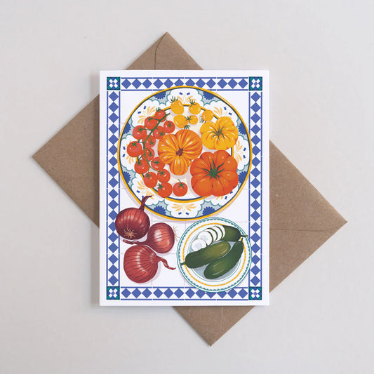 Tablescape Vegetables Greetings Card