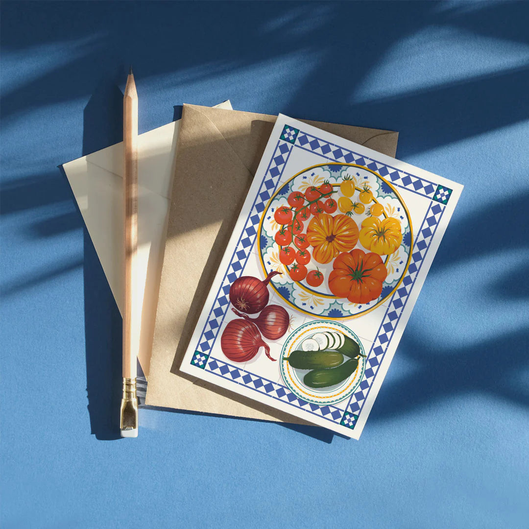 Tablescape Vegetables Greetings Card