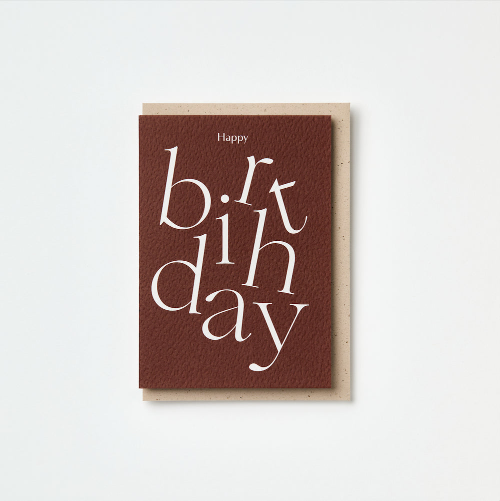 Happy Birthday Serif Type Greetings Card