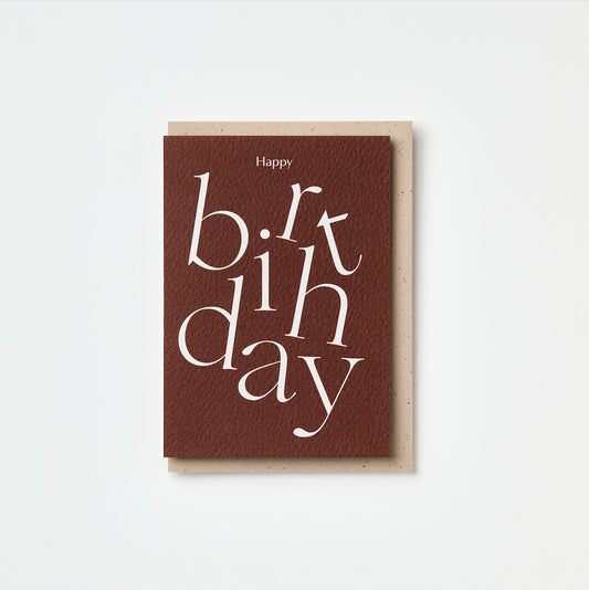 Happy Birthday Serif Type Greetings Card