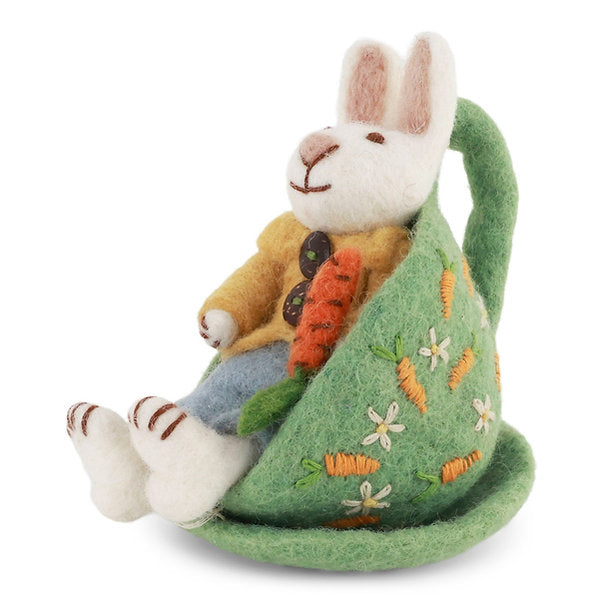 Bunny in a Cup Felt Decoration