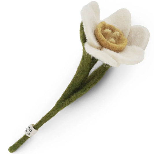 Daffodil Flower Felt Decoration - White