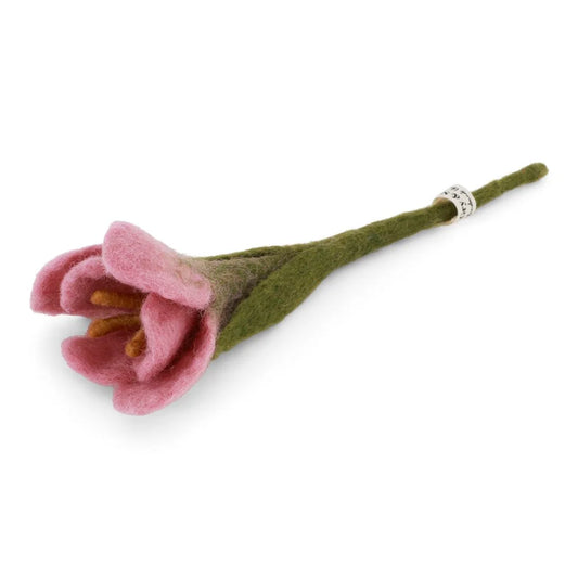 Crocus Flower Felt Decoration Pink