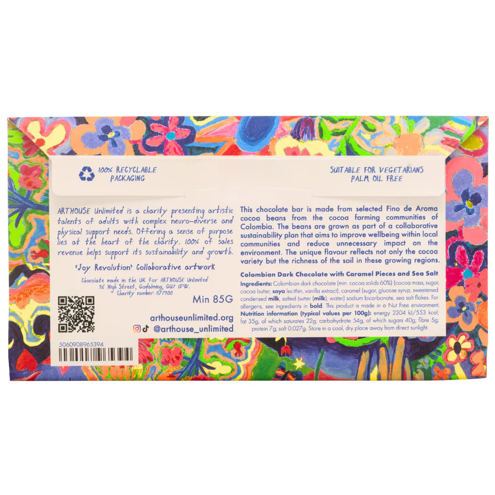 Joy Revolution Dark Chocolate with Caramel Pieces & Sea Salt