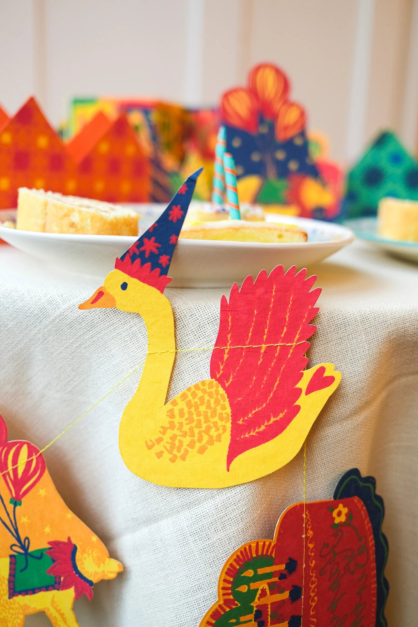 Birthday Party Sewn Garland Recycled Paper