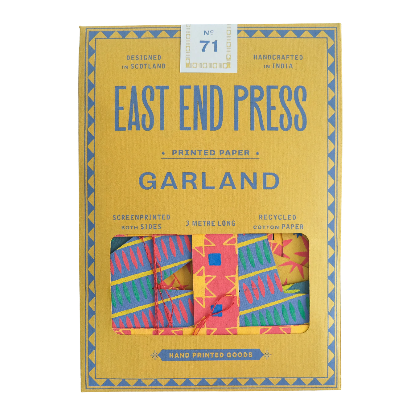 Bright Happy Birthday Sewn Garland Recycled Paper