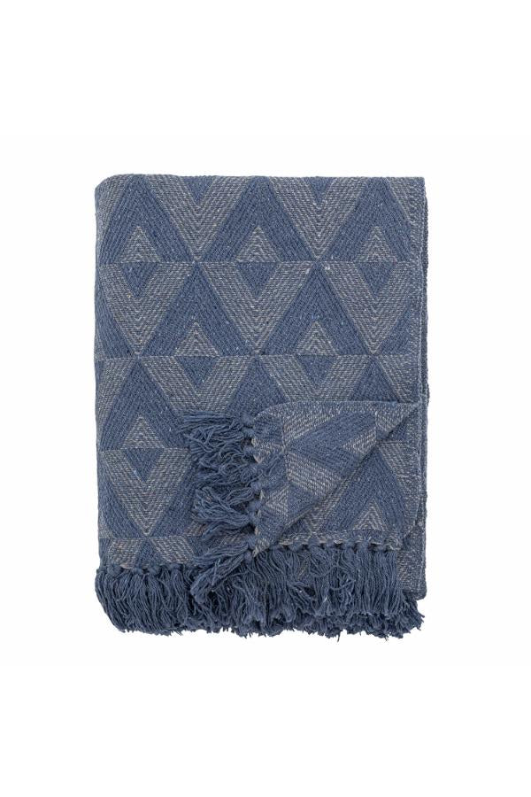 Udine Blue Recycled Cotton Throw