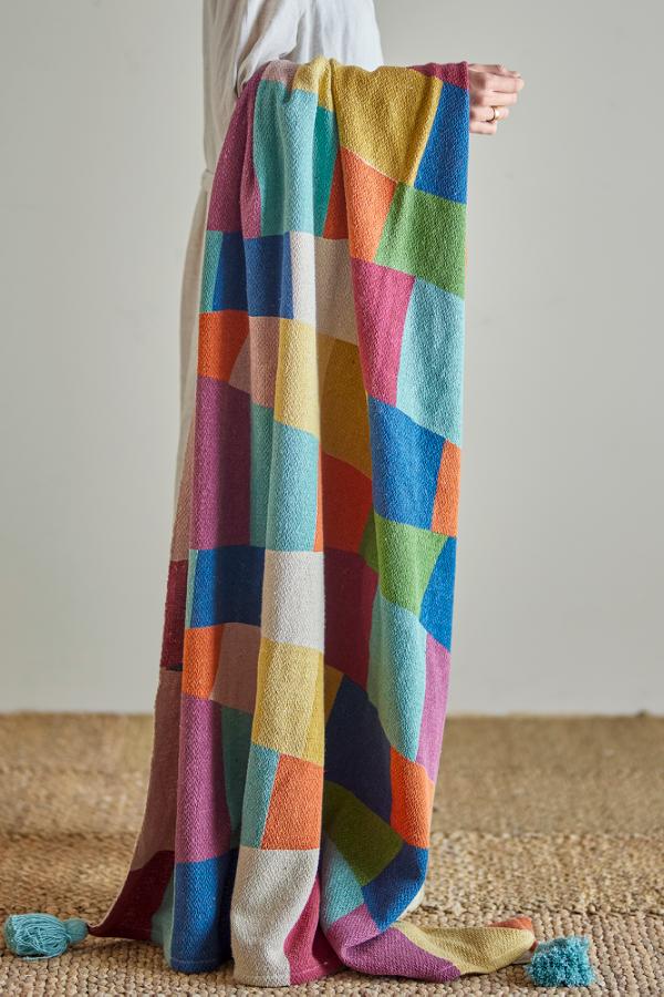 Colorine Multicoloured Recycled Cotton Throw