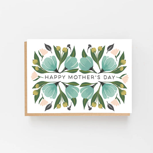 Floral Green Happy Mothers Day Card