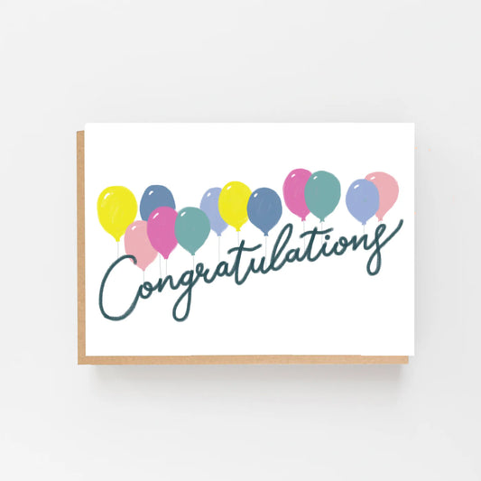 Congratulations Balloons Greetings Card