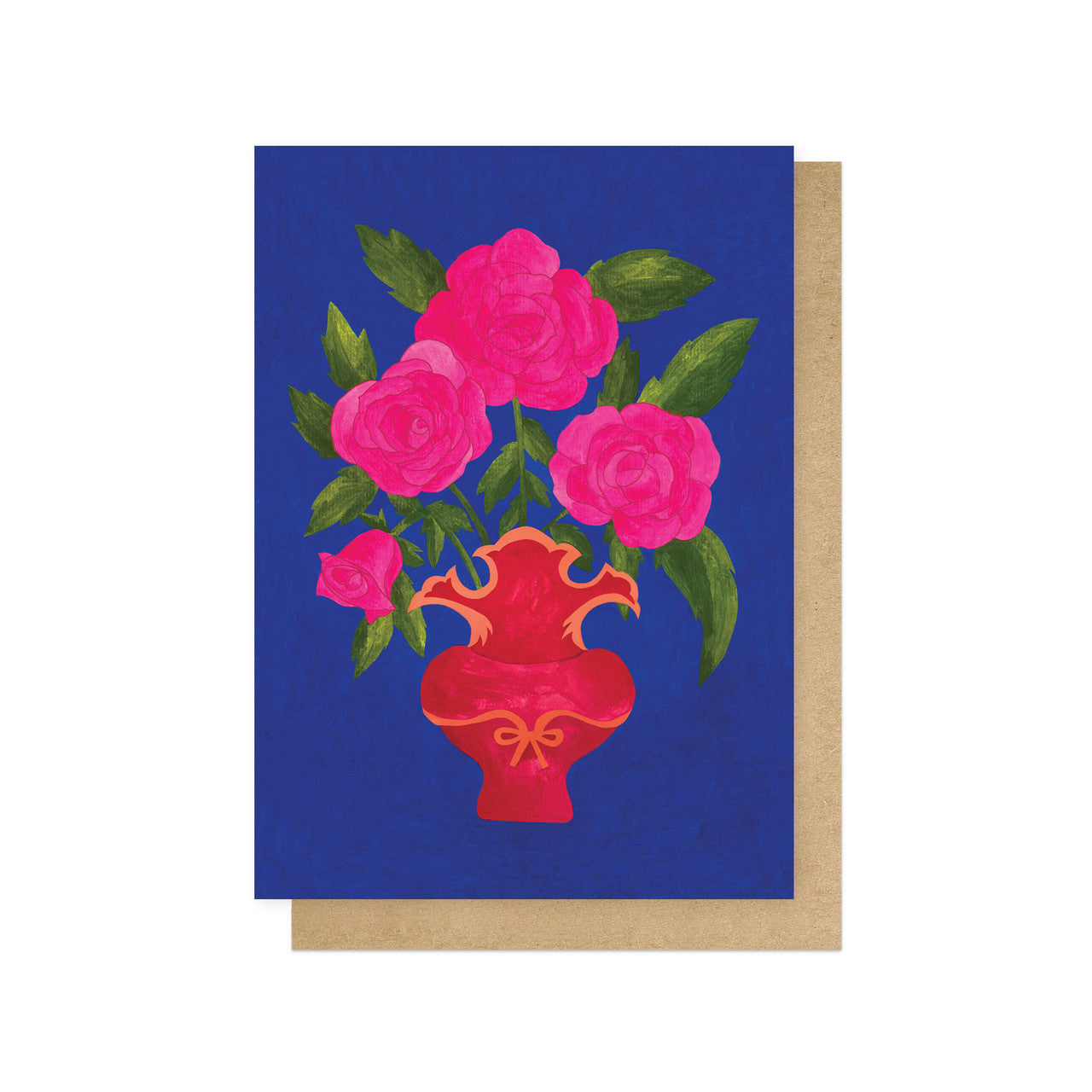 Blue Floral Vase Greetings Card