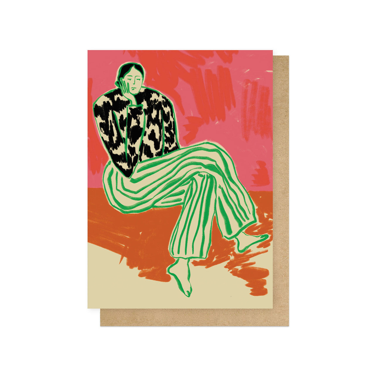 Calm Woman Portrait Greetings Card