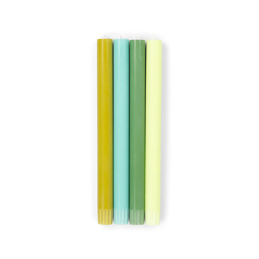 Mixed Set Green Eco Dinner Candles Pack of 4