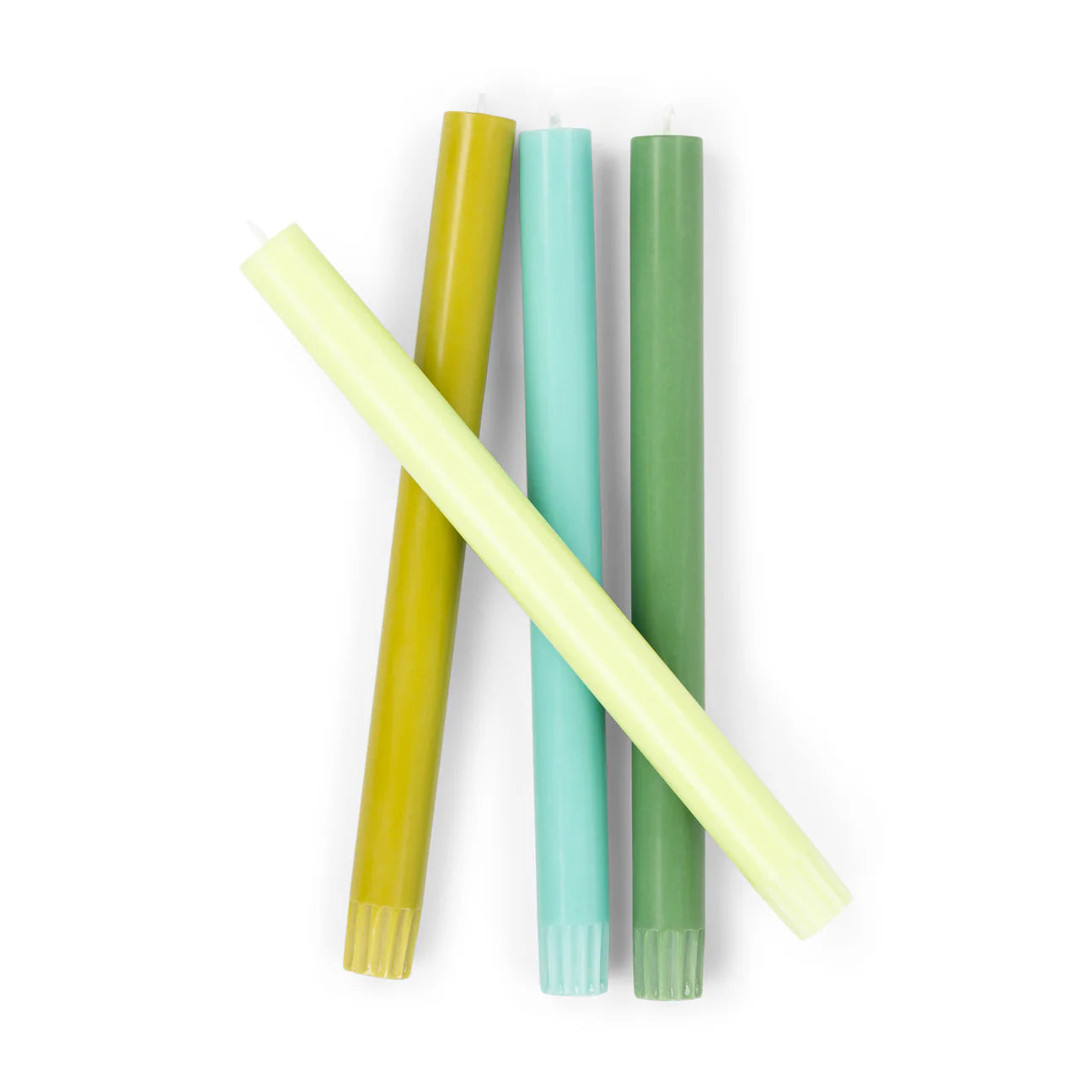 Mixed Set Green Eco Dinner Candles Pack of 4