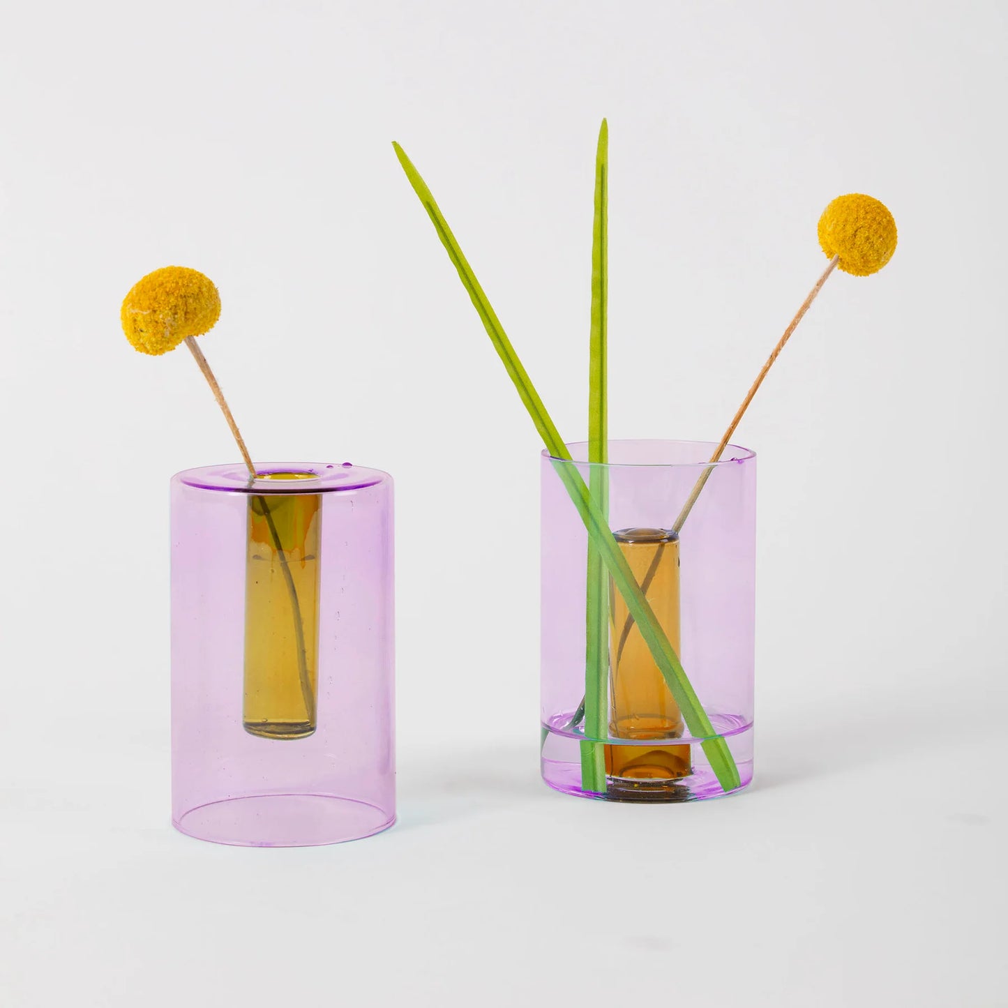 Reversible Small Lilac/Peach Glass Vase