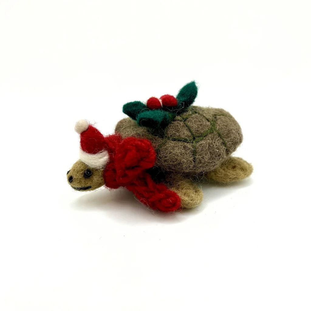 Mini Noel Tortoise Felt Decoration