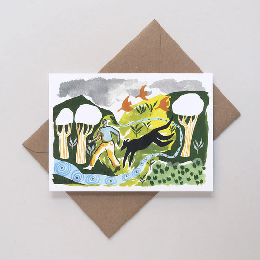 Black Dog Greeting Card