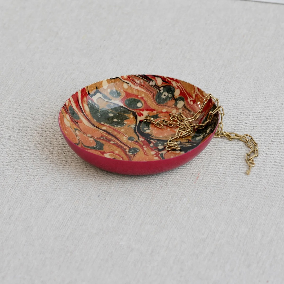 Marbled Round Enamel Tray