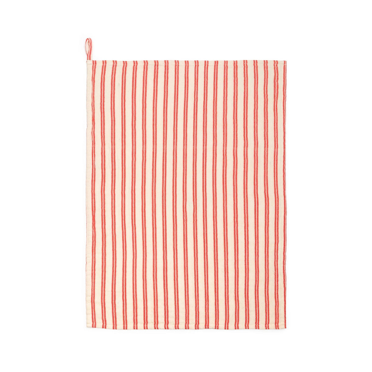 Cotton Stripe Red Hand Towel