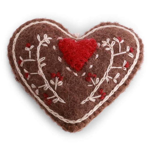 Ginger Bread Heart With Embroidery
