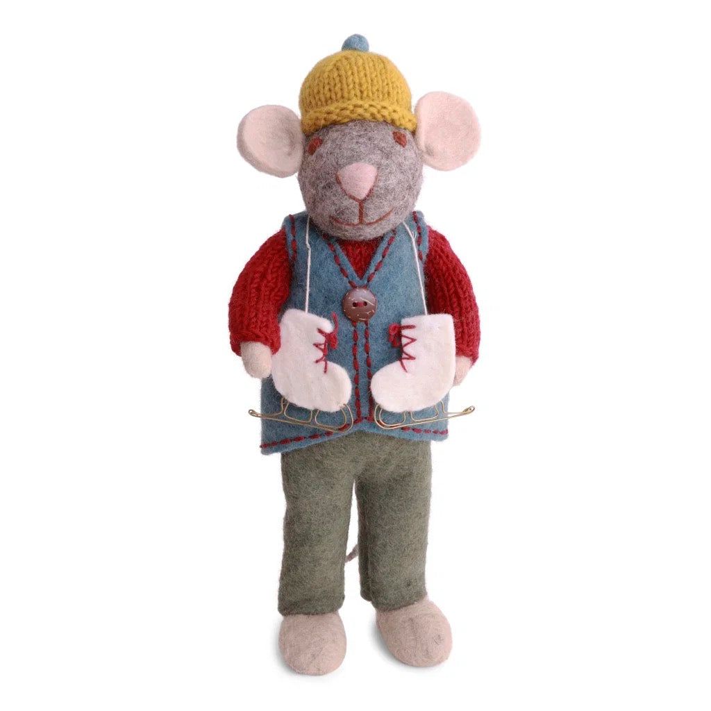 Medium Grey Boy Mouse With Skates