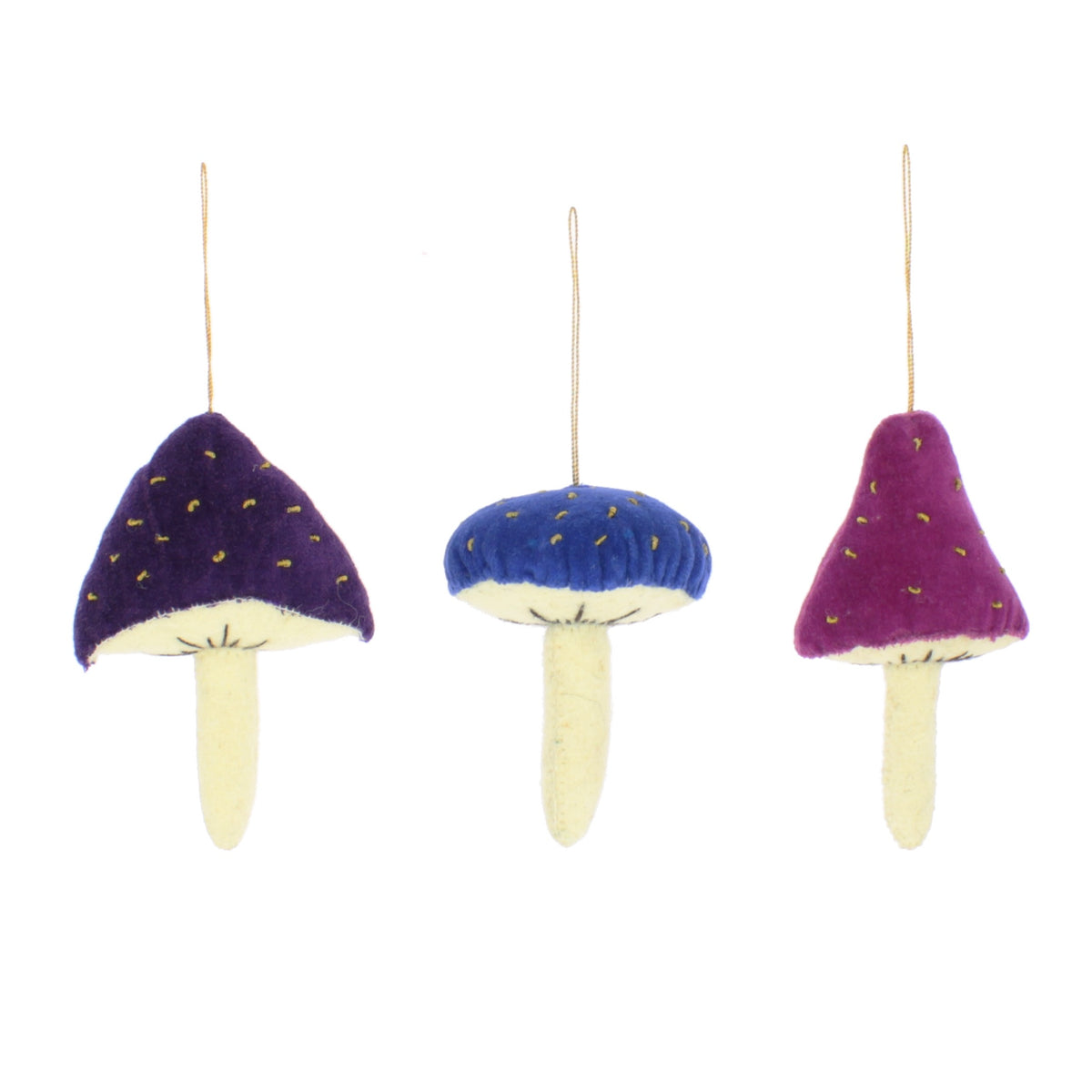 Velvet Toadstool Purple Tones  Hanging Decoration ( 3 Colours)