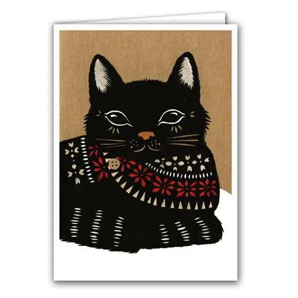 Snow Kitten Greeting Card