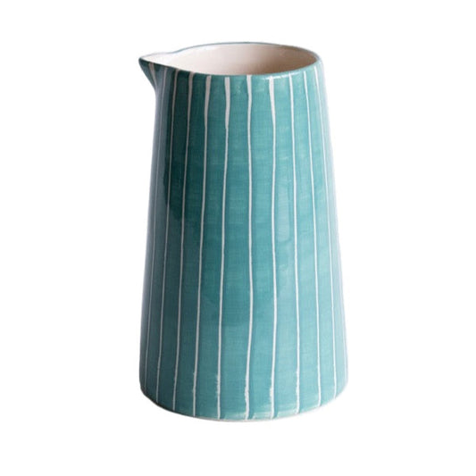 Pitcher - Sgraffito Stripe, Mint