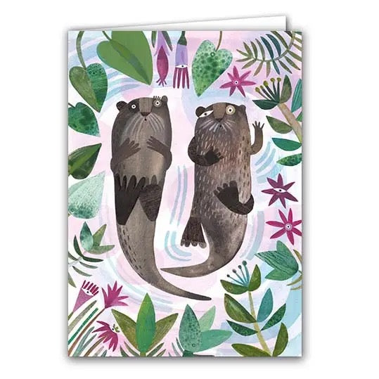 Two Otters Greeting Card