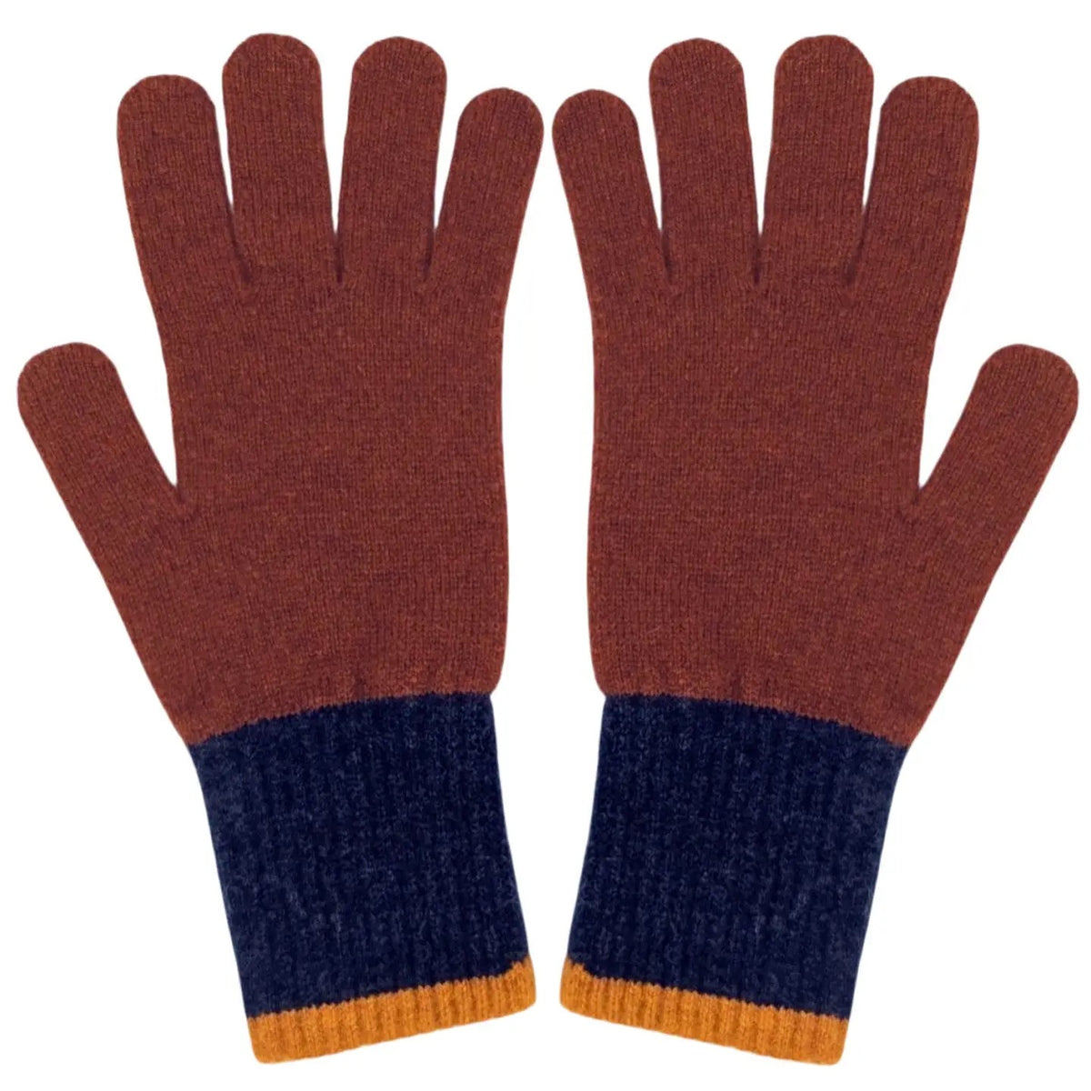 Men's  Dark Red Lambswool Gloves