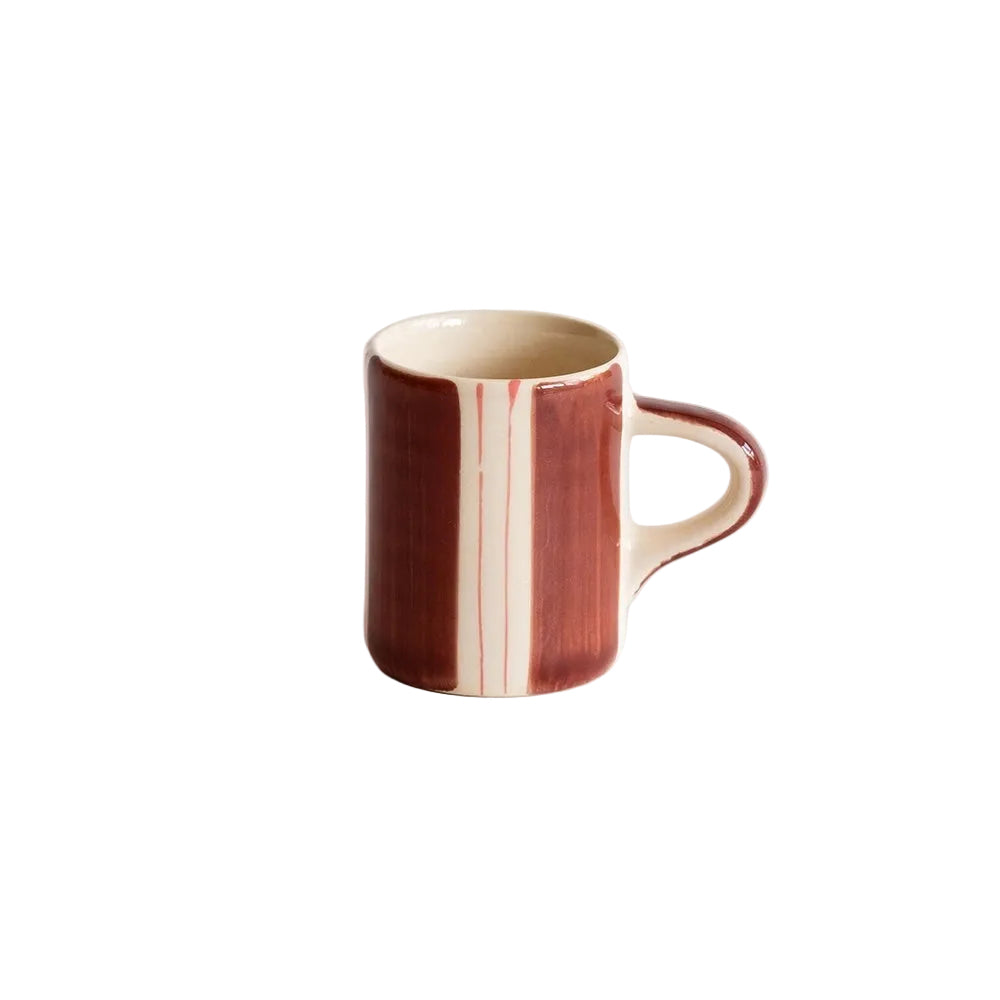 Espresso Cup, Twin Stripe in Paprika