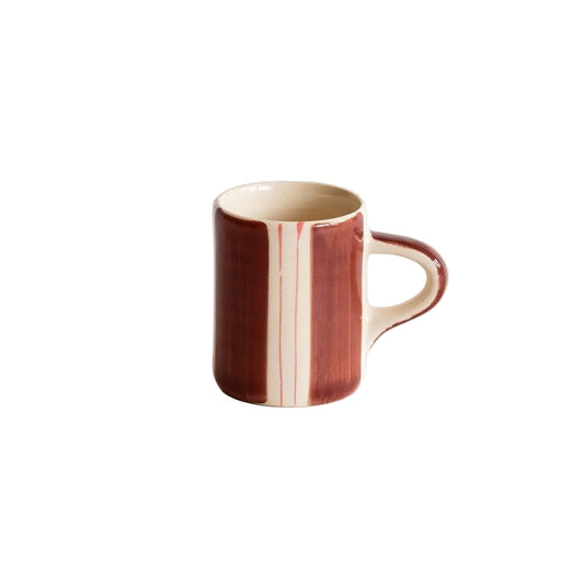 Espresso Cup, Twin Stripe in Paprika