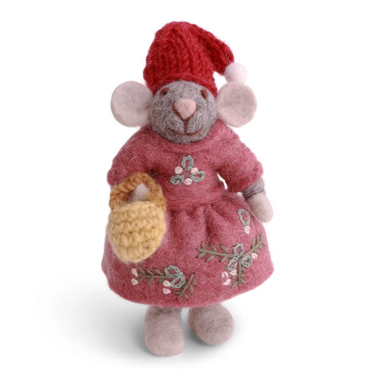 Small Grey Girl Mouse With Purse